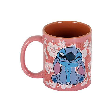 Mug Stitch fleurs roses - Lilo et Stitch