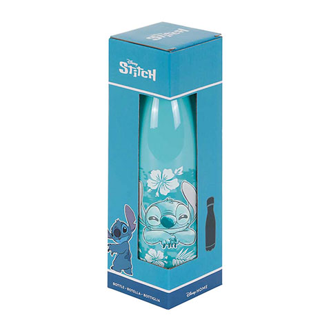 Botella Stitch flores azules - Lilo y Stitch