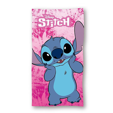 Pink bath towel - Stitch