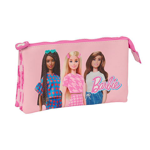 Triple flat pencil case - Love - Barbie