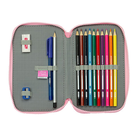 Double pencil case & stationery set (28 pieces) - Sweet home - Glowlab