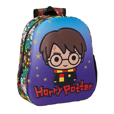 Mochila 3D - 33 x 27 x 10 cm - Chibi - Harry Potter