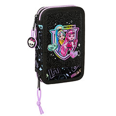 SF30001-Double pencil case & stationery set (28 pieces) - Monster High ™