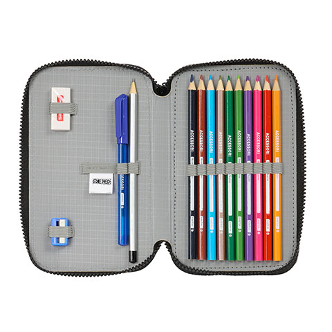 Double pencil case & stationery set (28 pieces) - One Piece ™