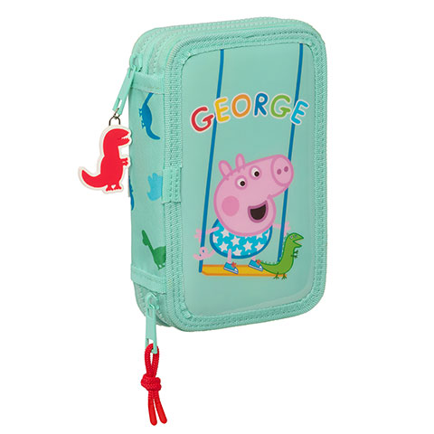 Double pencil case & stationery set (28 pieces) - George - Peppa Pig
