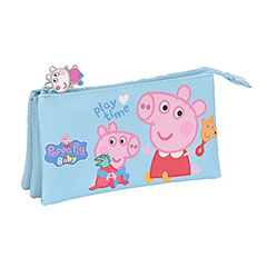 SF37037-Triple flat pencil case - Play Time - Baby - Peppa Pig