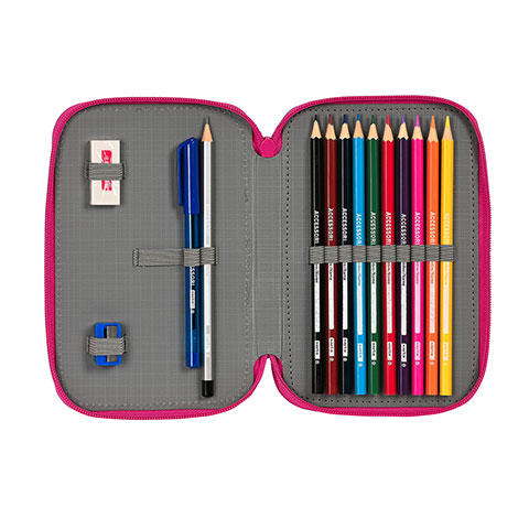 Double pencil case & stationery set (28 pieces) - PinyPon ™