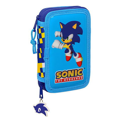 Estuche doble y set de papelería ( 28 piezas ) - Sonic ™