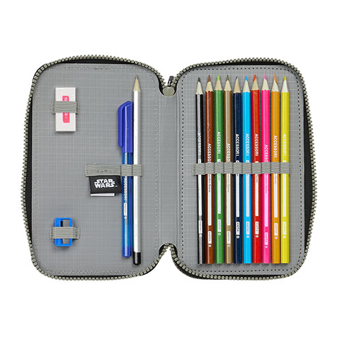 Double pencil case & stationery set (28 pieces) - The Mandalorian ™