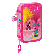 SF52000-Double pencil case & stationery set (28 pieces) - Trolls ™